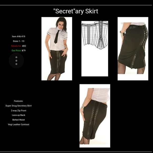 🚫SOLD🚫Vintage Goth Corset LS Secretary Skirt - Picture 2 of 6